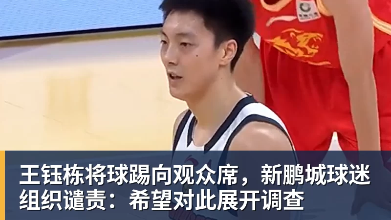 王钰栋将球踢向观众席，新鹏城球迷组织谴责：希望对此展开调查
